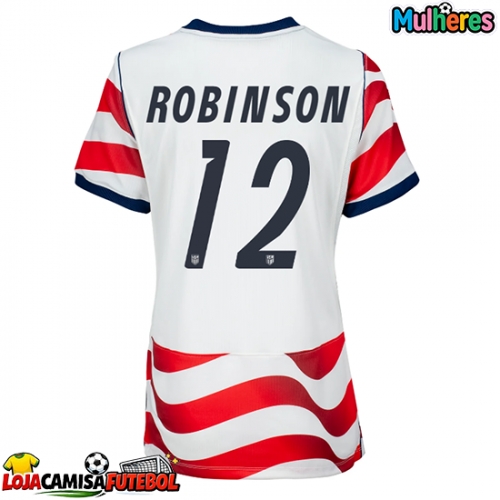 Camisa de Futebol Estados Unidos Miles Robinson #12 Equipamento Principal Mulheres Mundo 2026 Manga Curta